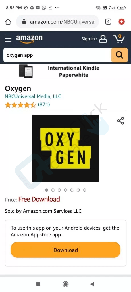 Oxygen into the screen's search